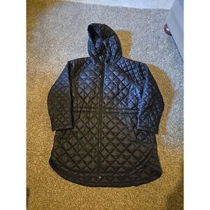 Athleta Whisper Featherless Puffer Parka size 1X Small Black #981582 Damage